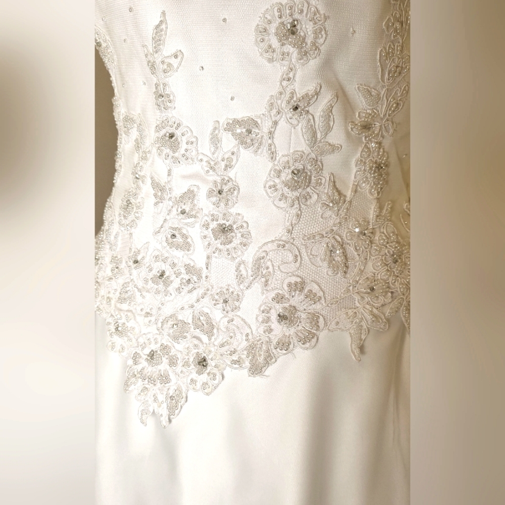 Anjolique Gorgeous White Boutique Gown Dress w/ Long Train - Picture 7 of 16